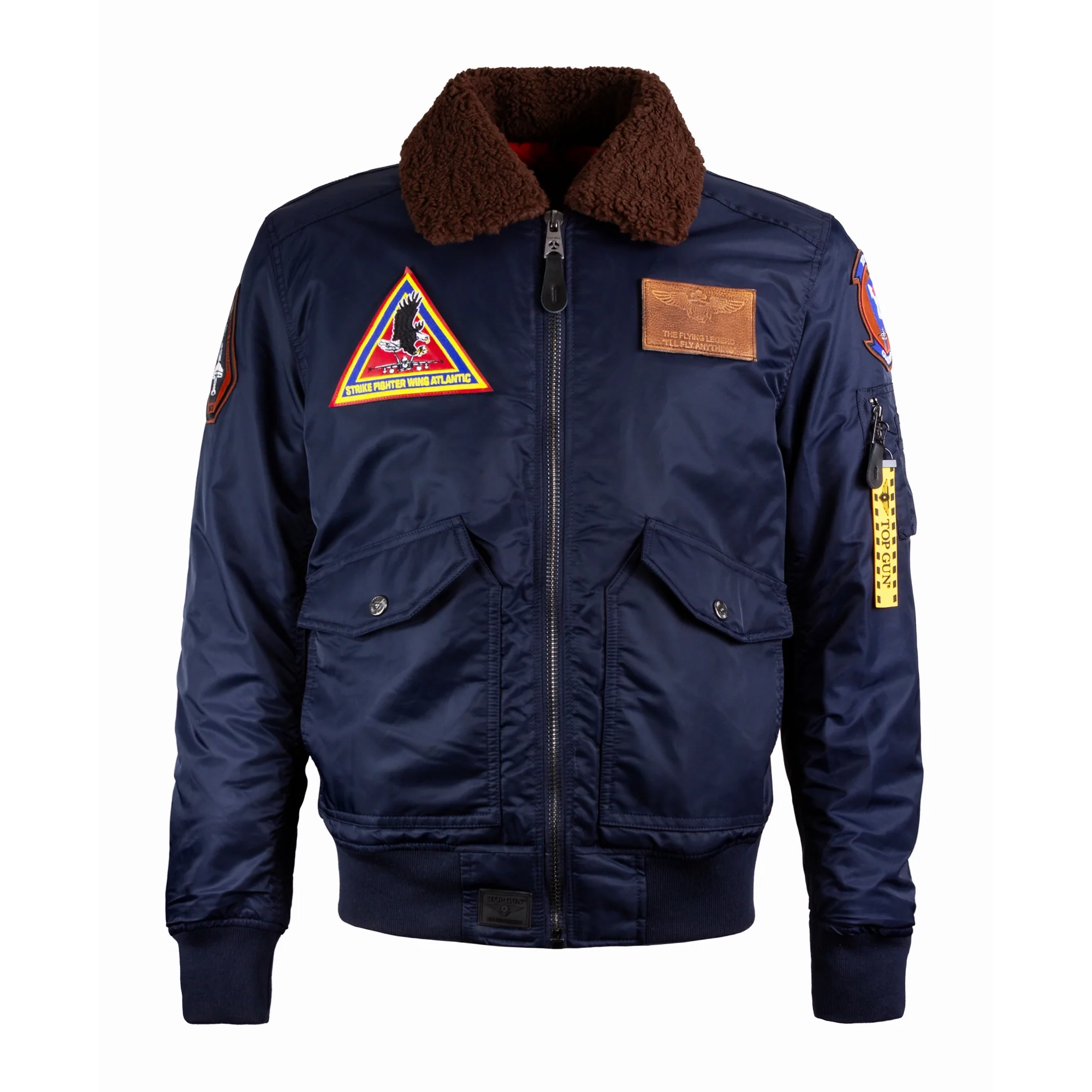 Top Gun Atlantic Fleet Shearling Navy Bomber Jacket