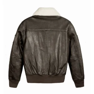 Top Gun Aviator Luxury Brown Leather Bomber Jacket