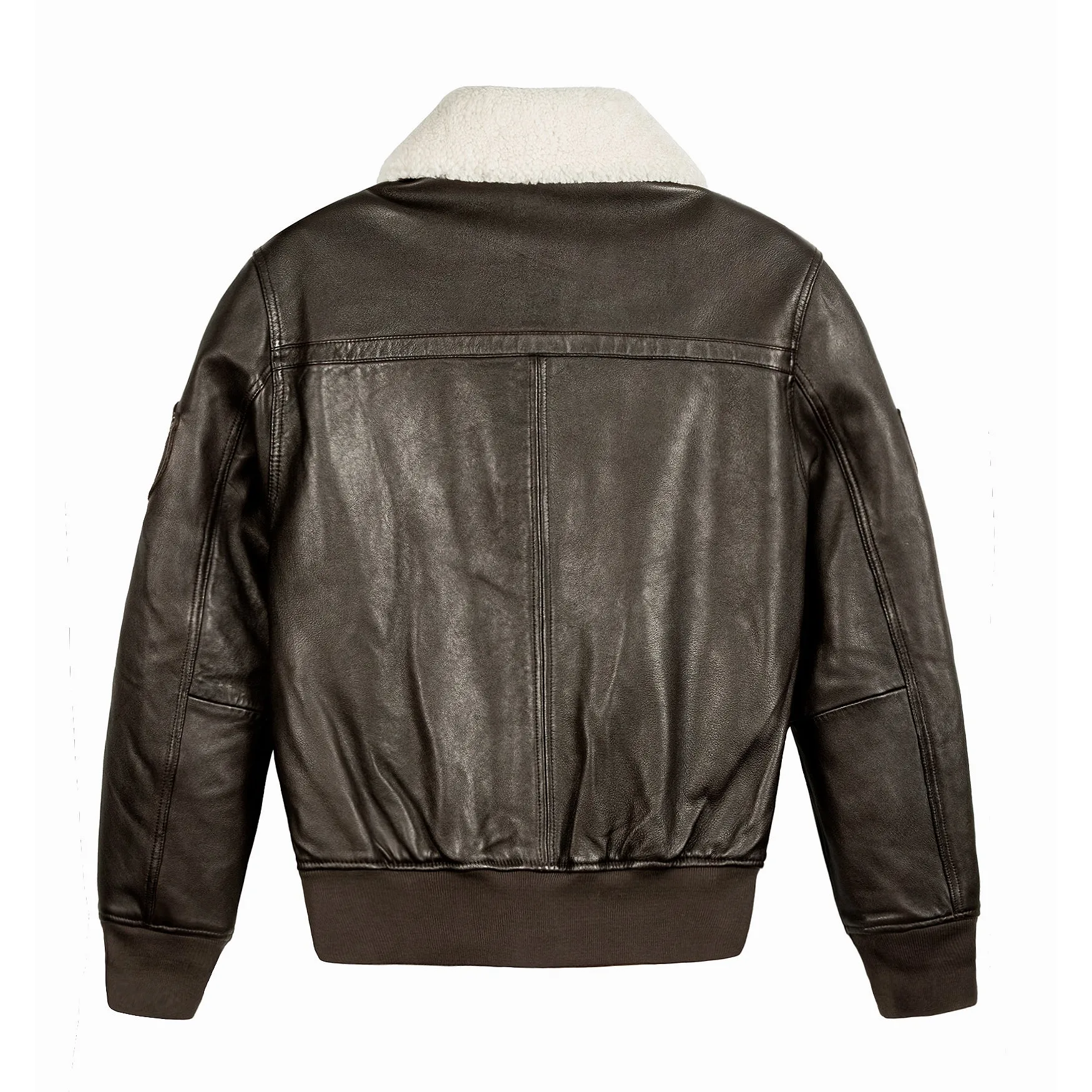 Top Gun Aviator Luxury Brown Leather Bomber Jacket