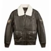 Top Gun Aviator Luxury Brown Zipper Leather Jacket