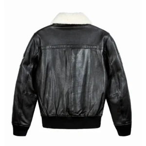 Top Gun Aviator Luxury Fur Collar Leather Bomber Jacket