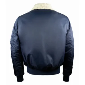 top gun b-15 flights shearling satin bomber jacket