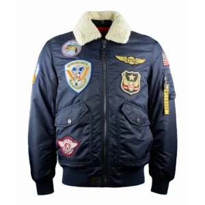 Top Gun Coronado Shearling Zipper Bomber Jacket