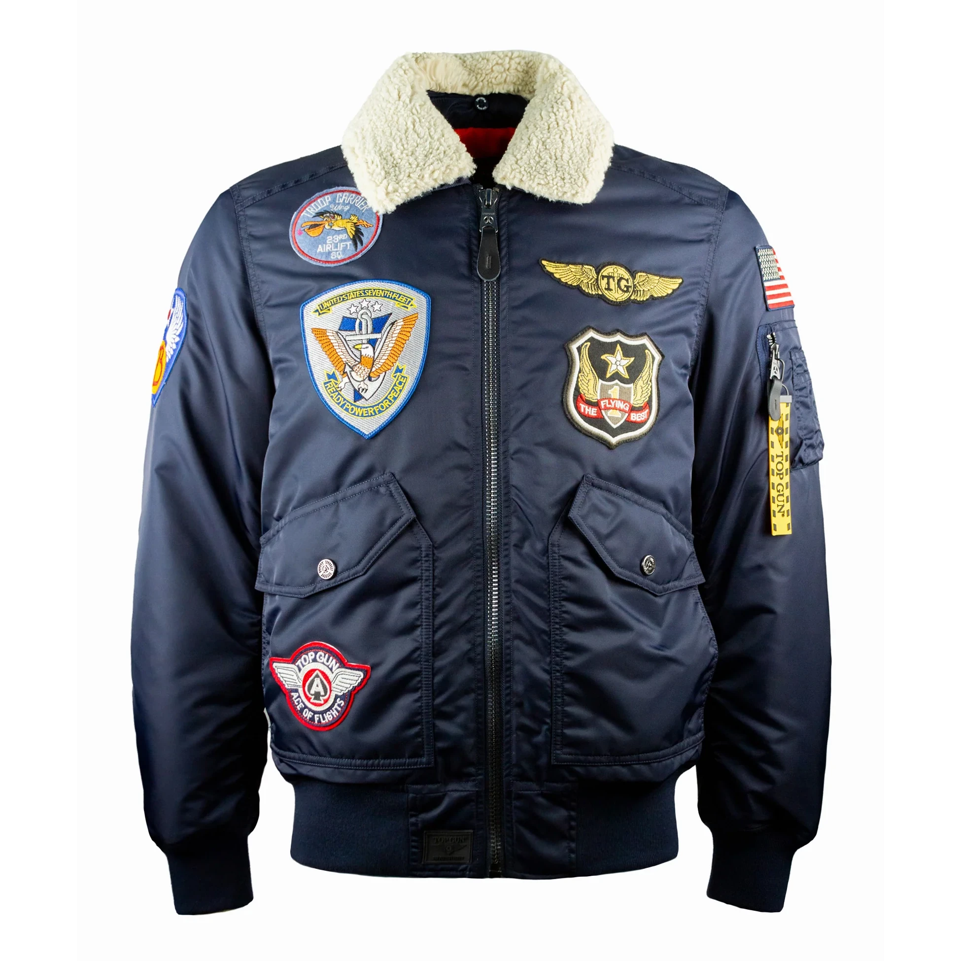Top Gun Coronado Shearling Zipper Bomber Jacket