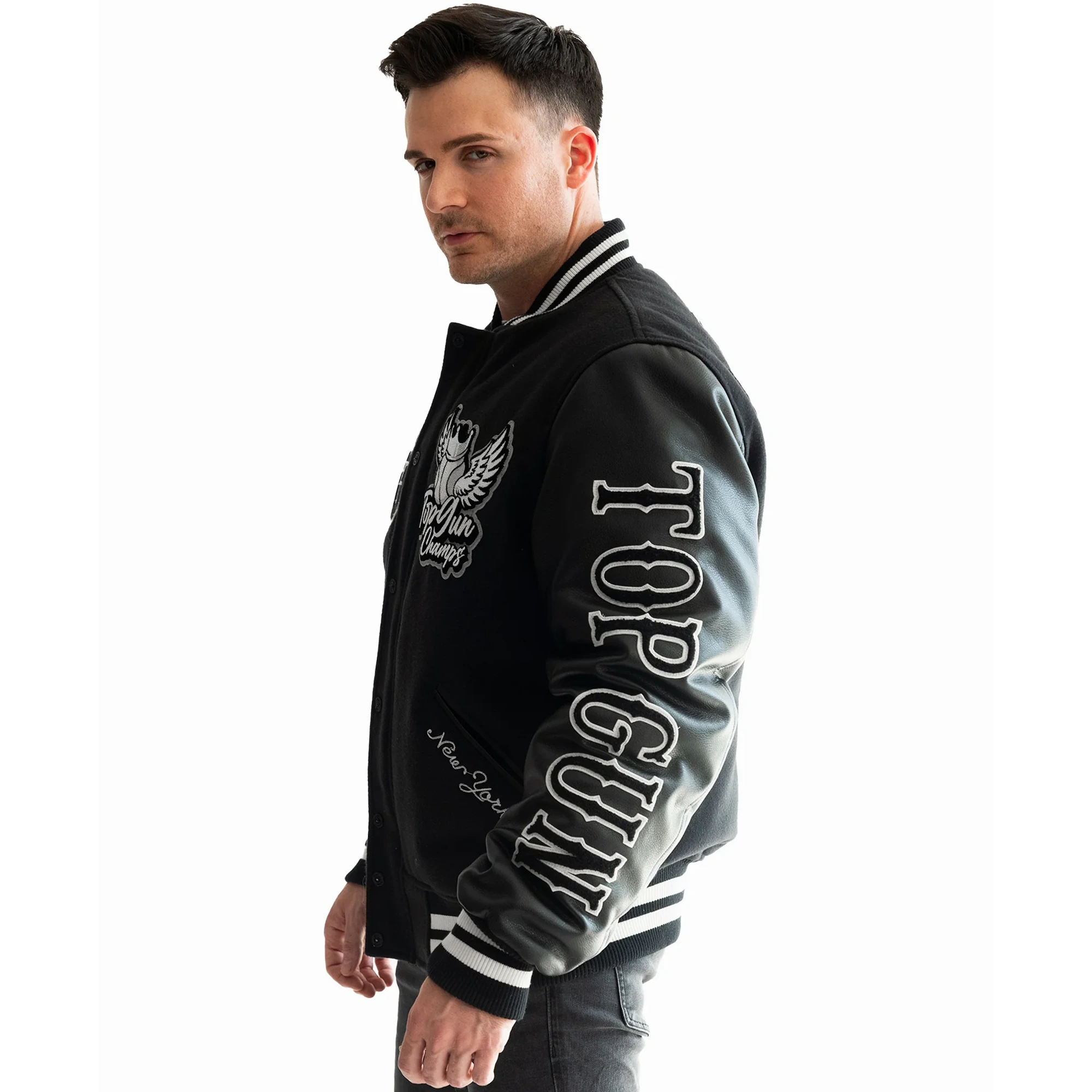 Top Gun Flying Legend Black Bomber Jacket