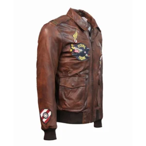 Top Gun Flying Tigers Zipper Leather Jacket