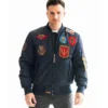 top gun MA-1 navy zipper bomber jacket
