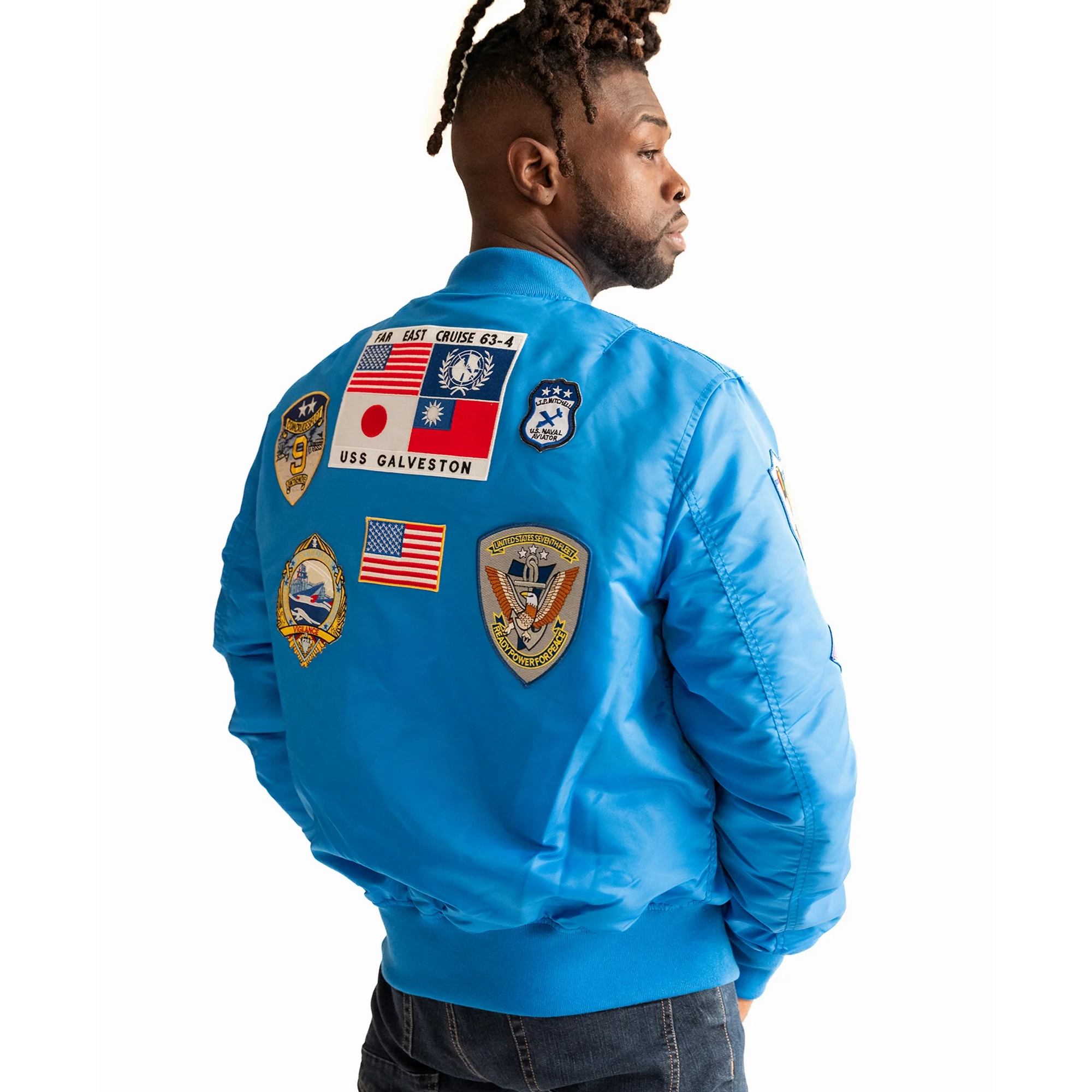 top gun ma-1 patches royal bomber jacket