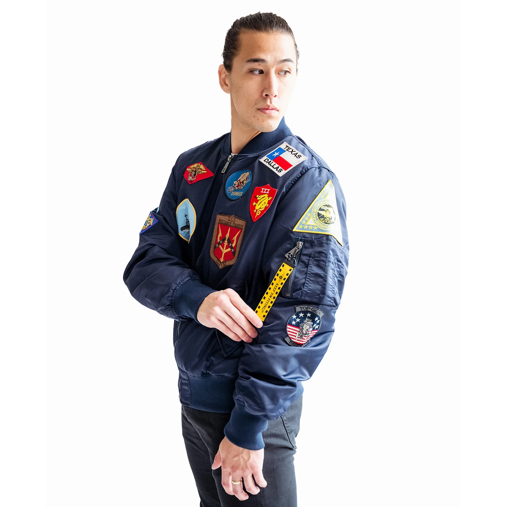 Top Gun Ma-1 Patches Zipper Bomber Jacket