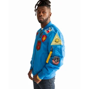 top gun ma-1 patches zipper bomber jacket