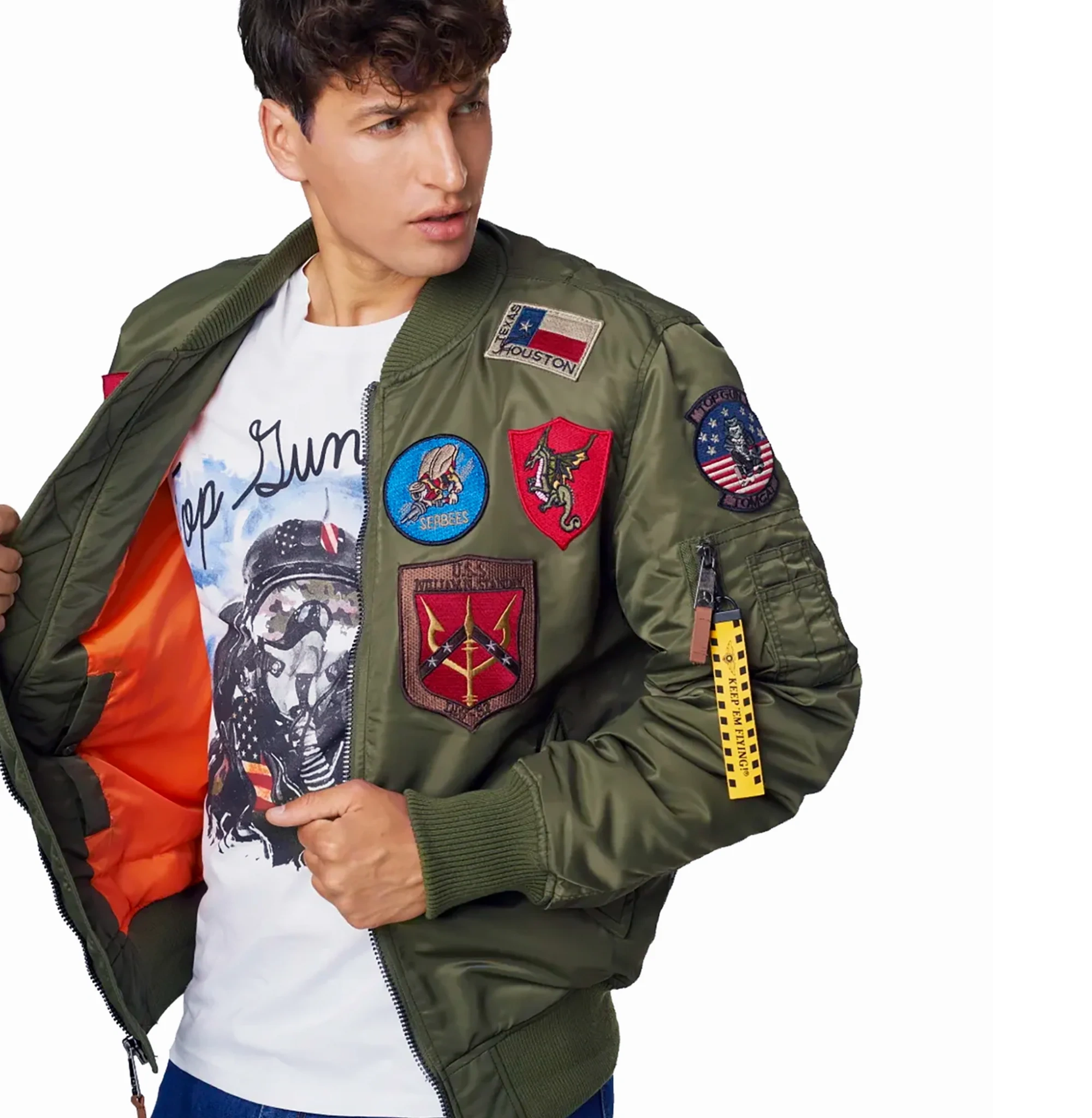 top gun ma-1 zipper bomber jacket