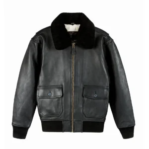 Top Gun Military G-1 Black Leather Bomber Jacket