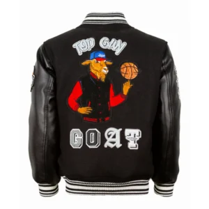 Top Gun New Goat Full Snap Wool & Leather Jacket