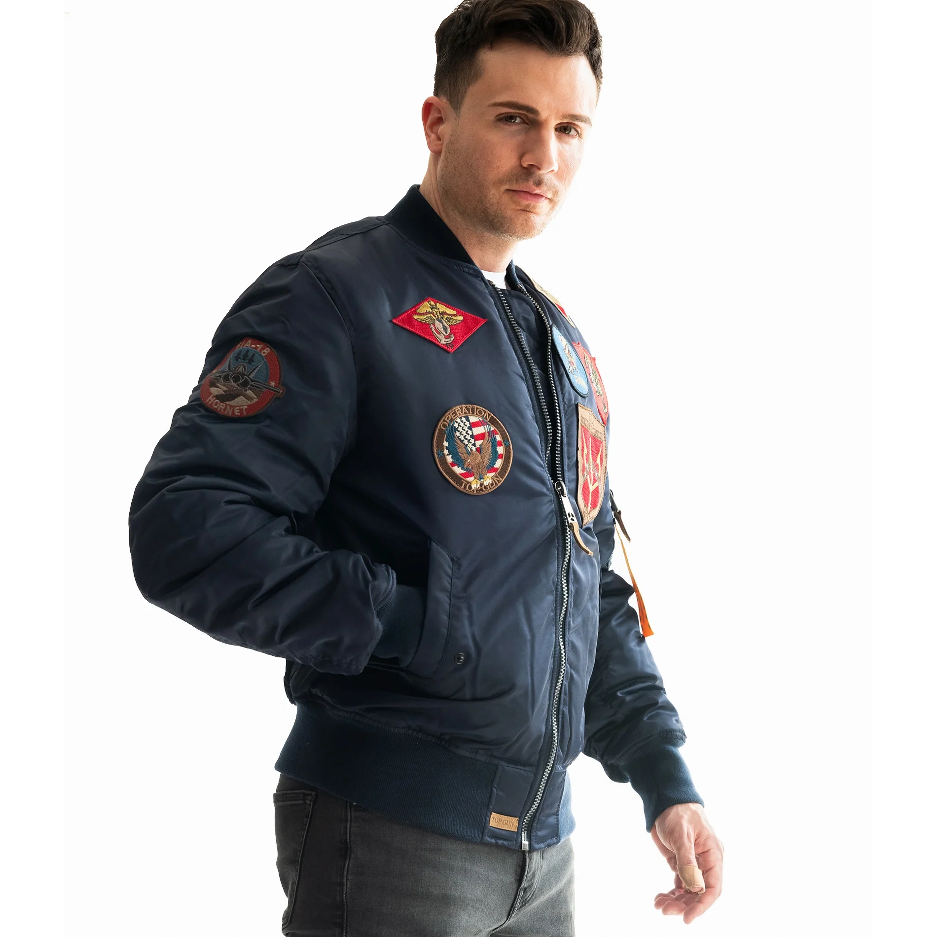 top gun patches ma-1 navy bomber jacket