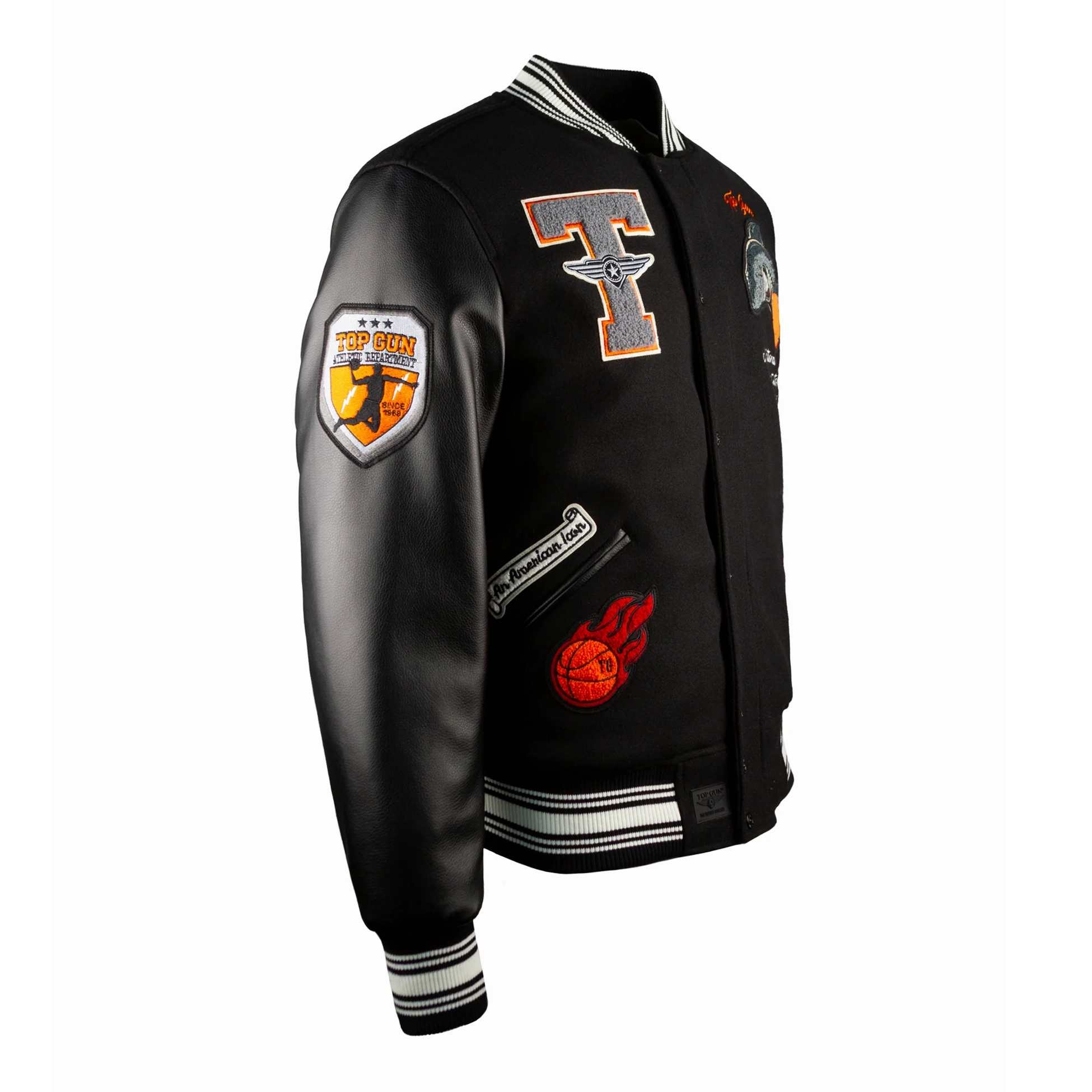 Top Gun Shark Black Bomber Jacket