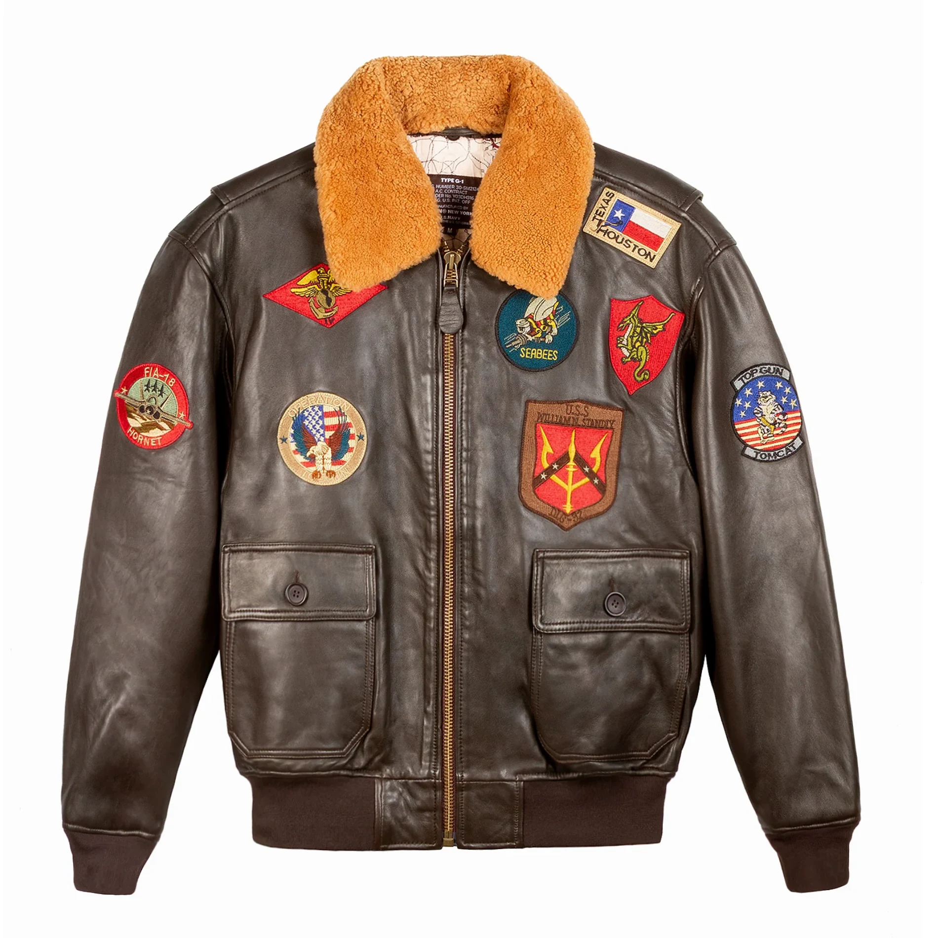 top gun signature series shearling bomber jacket