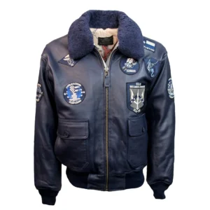 Top Gun Signature Series Shearling Zipper Bomber Jacket