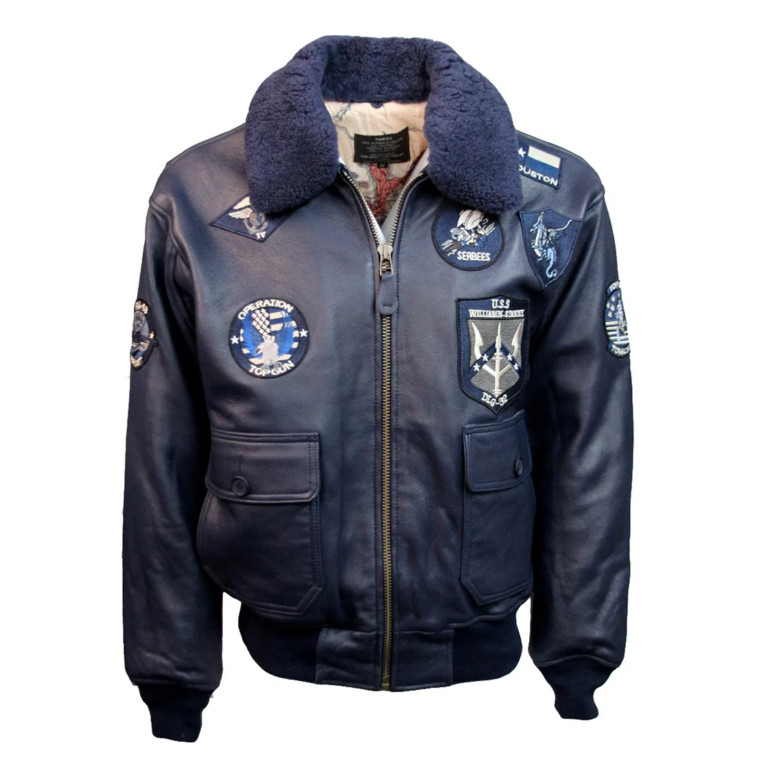 Top Gun Signature Series Shearling Zipper Bomber Jacket