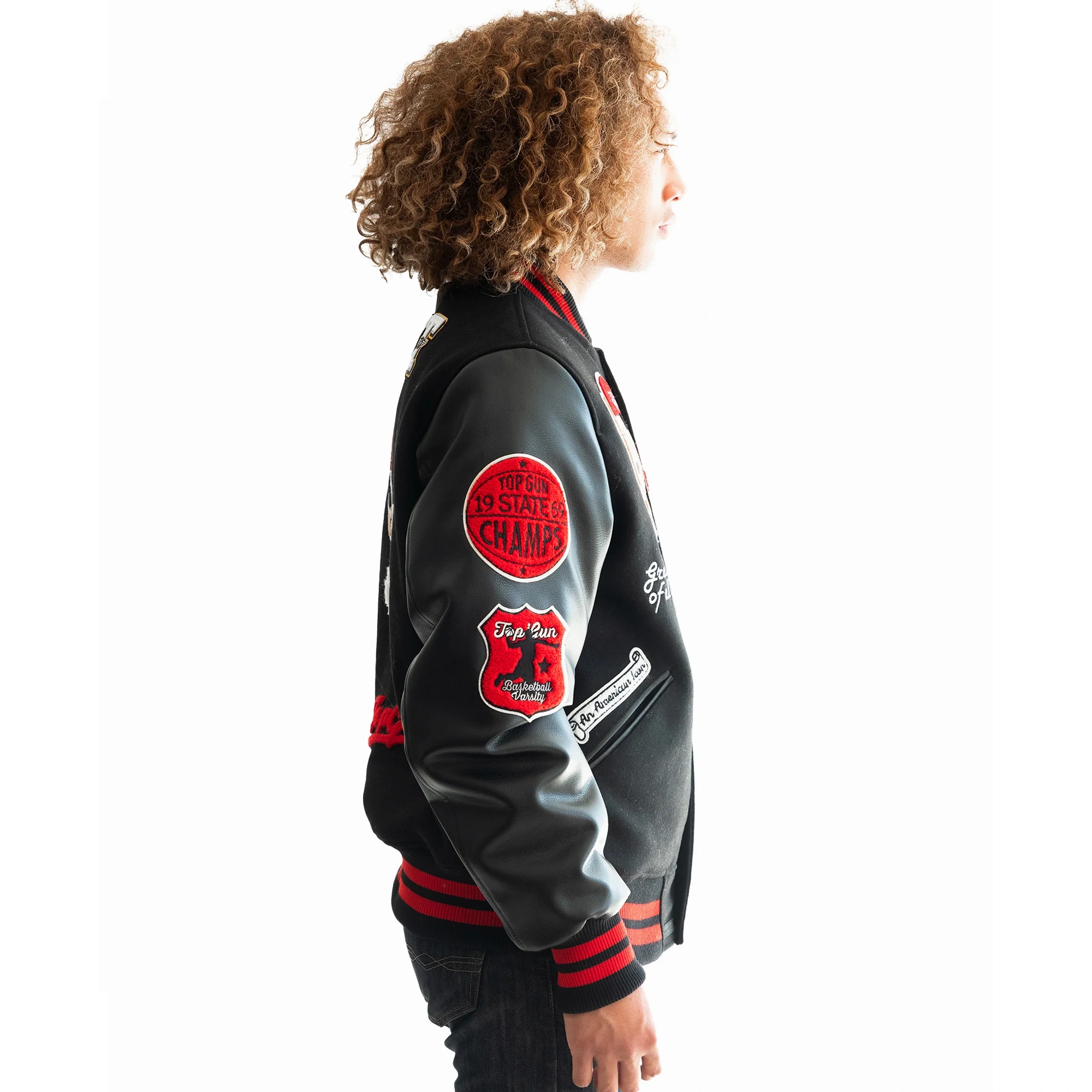 Top Gun The Goat Ribbed Letterman Varsity Jacket