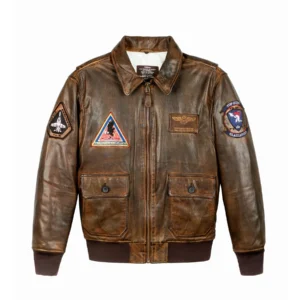 Top Gun Top Hook Shearling Brown Leather Jacket