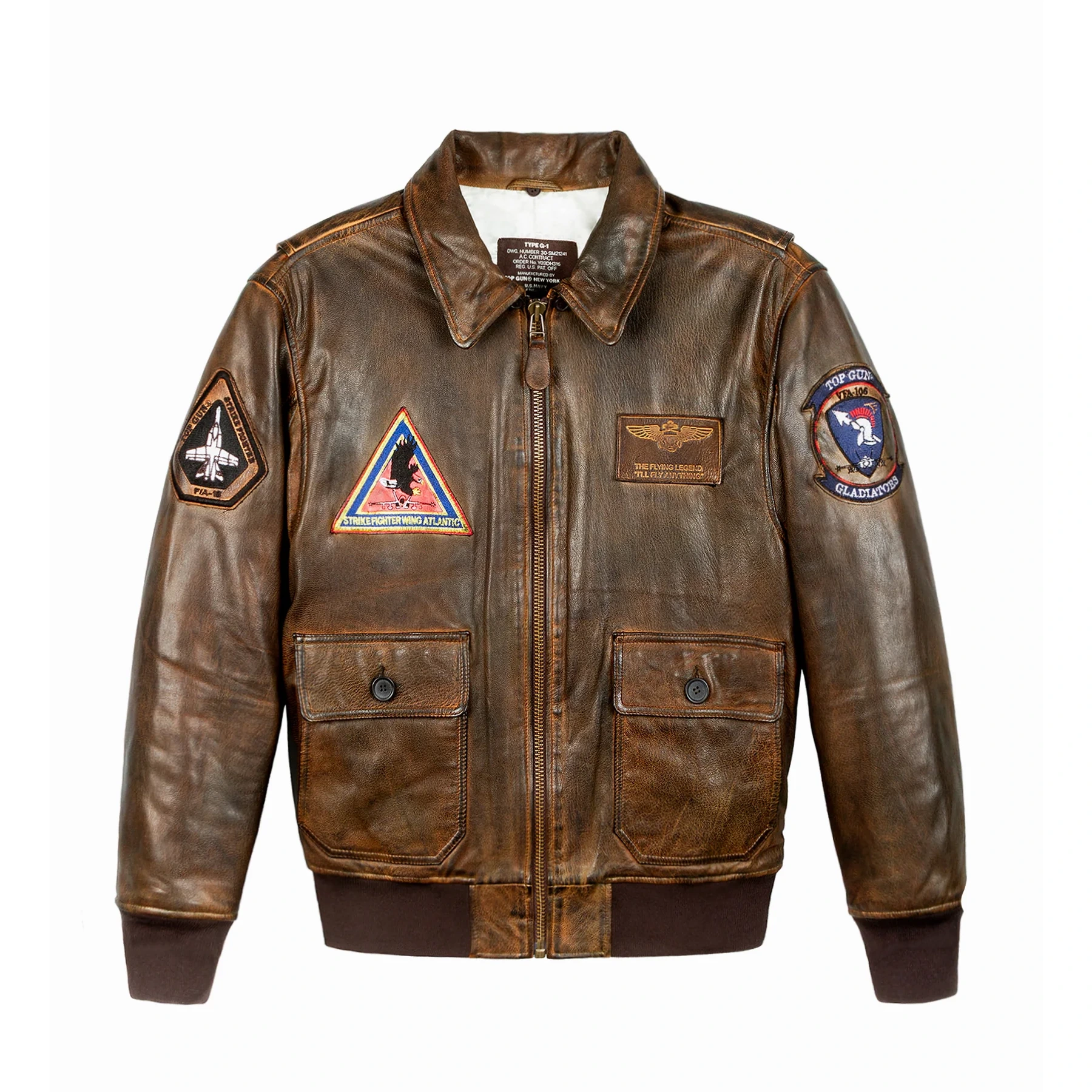 Top Gun Top Hook Shearling Brown Leather Jacket