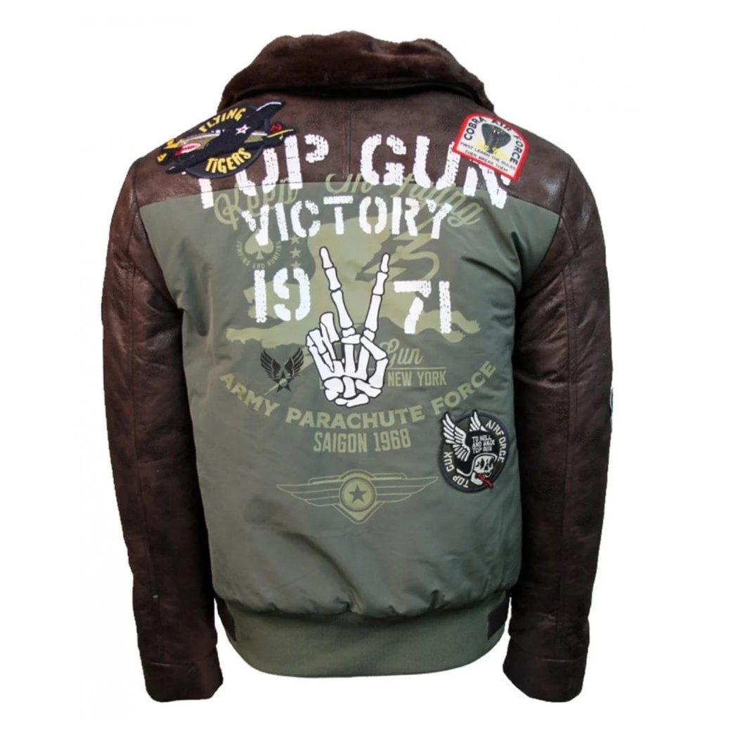 Top Gun Victory Vintage Shearling Bomber Jacket