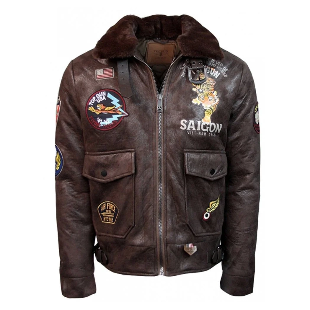 Top Gun Victory Vintage Shearling Leather Jacket