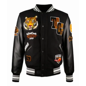 Top Gun Wildcats Black Bomber Varsity Jacket