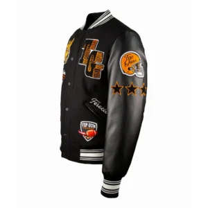 Top Gun Wildcats Black Full Snap Bomber Jacket