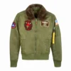 Women's Miss Top Gun B-15 Flight Olive Bomber Jacket
