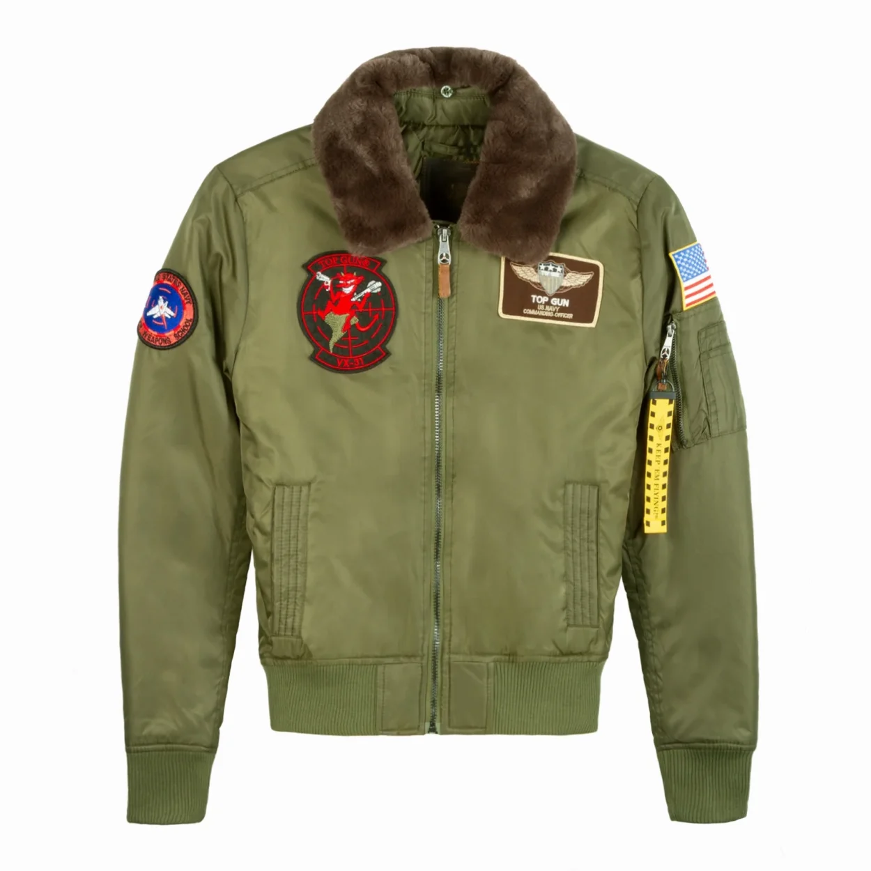 Women's Miss Top Gun B-15 Flight Olive Bomber Jacket