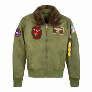 Women's Miss Top Gun B-15 Flight Olive Bomber Jacket