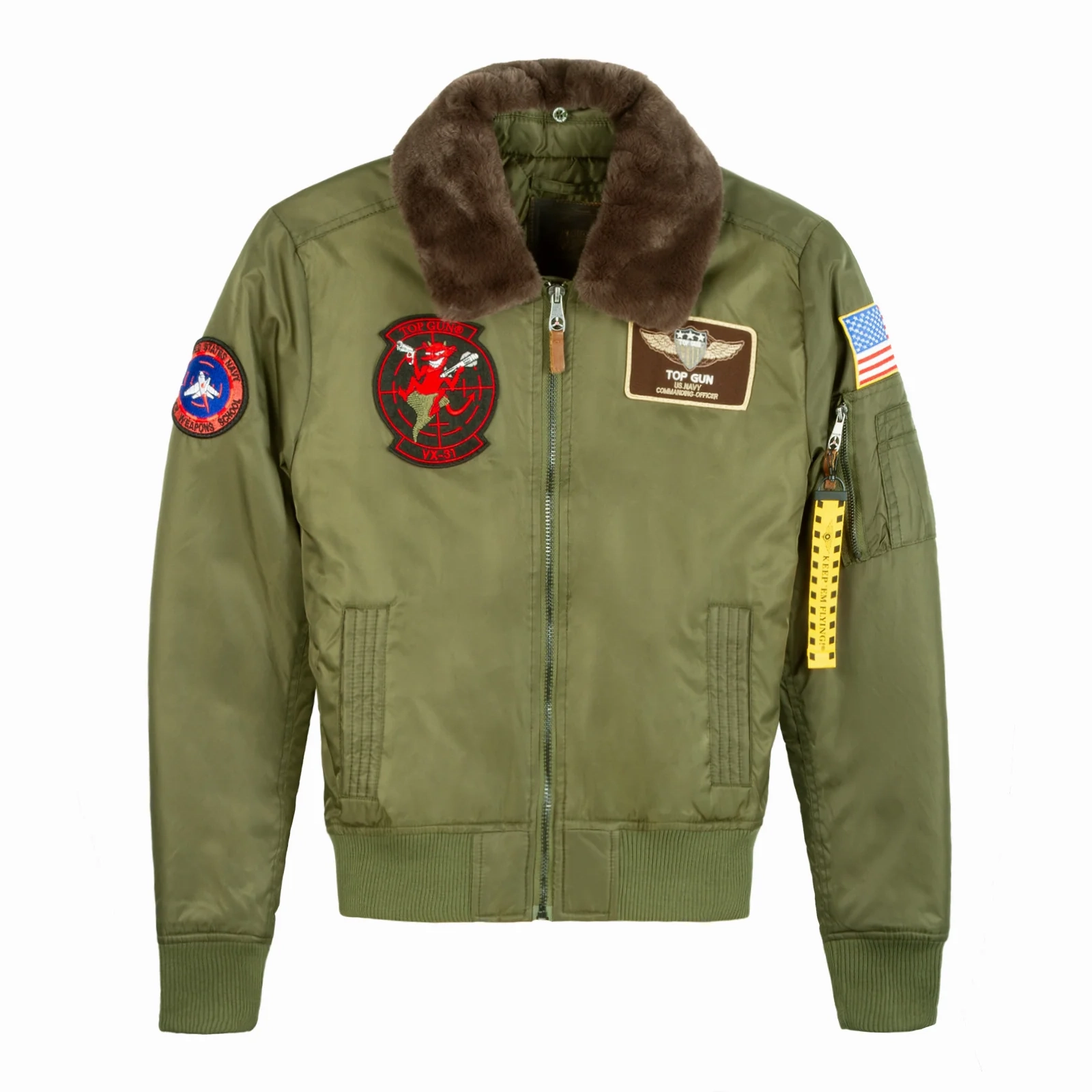 Women's Miss Top Gun B-15 Flight Olive Bomber Jacket