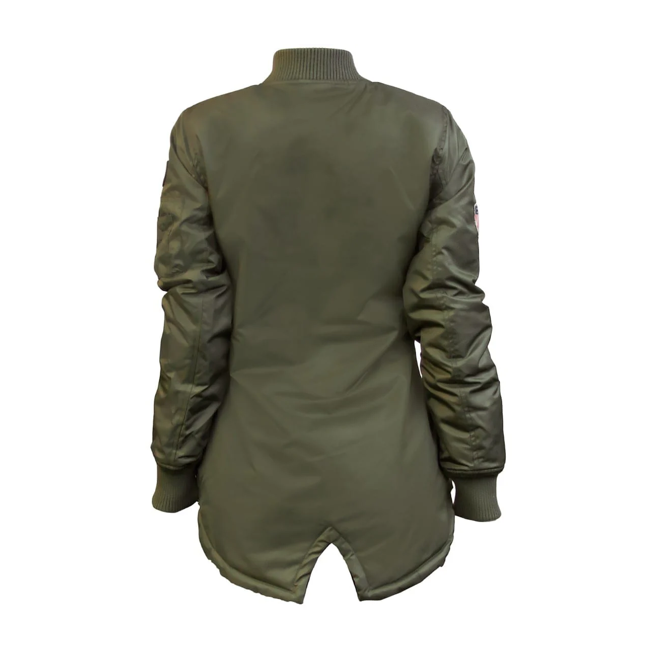 Women's Miss Top Gun Longline Olive Bomber Jacket
