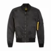 Women's Miss Top Gun MA-1 Black Zipper Jacket